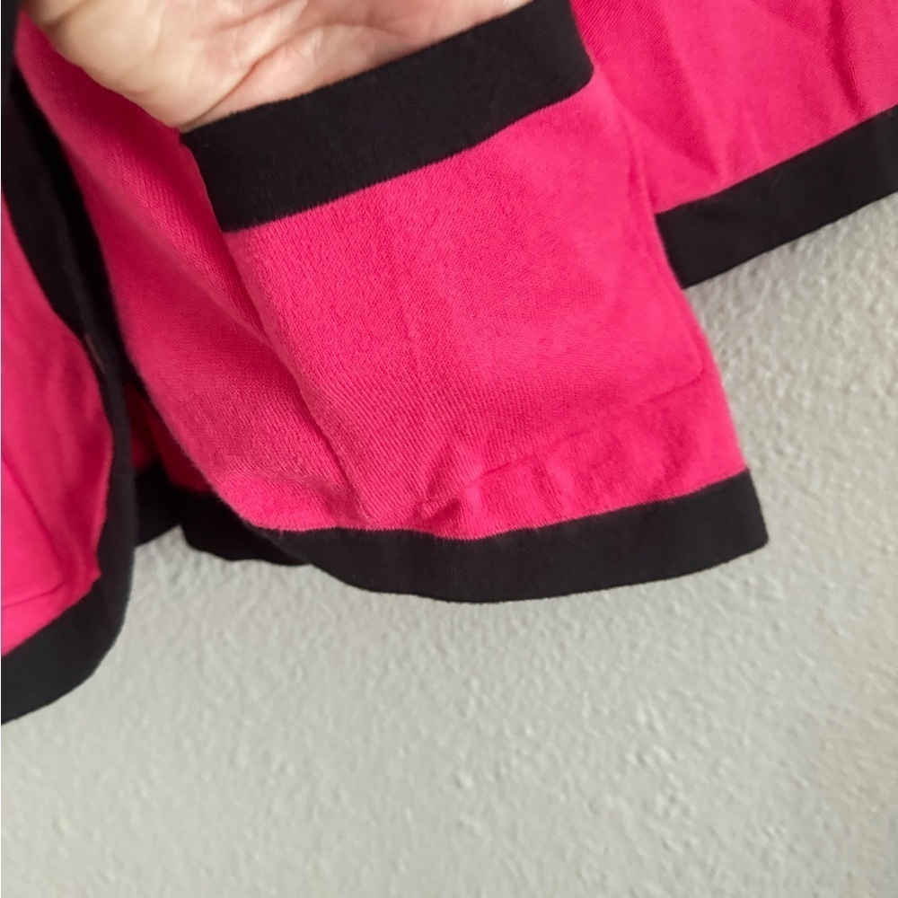 Halogen Hot Pink and Black Knit Stretch Blazer Sweater 3/4 Sleeve sz M - Picture 3 of 11